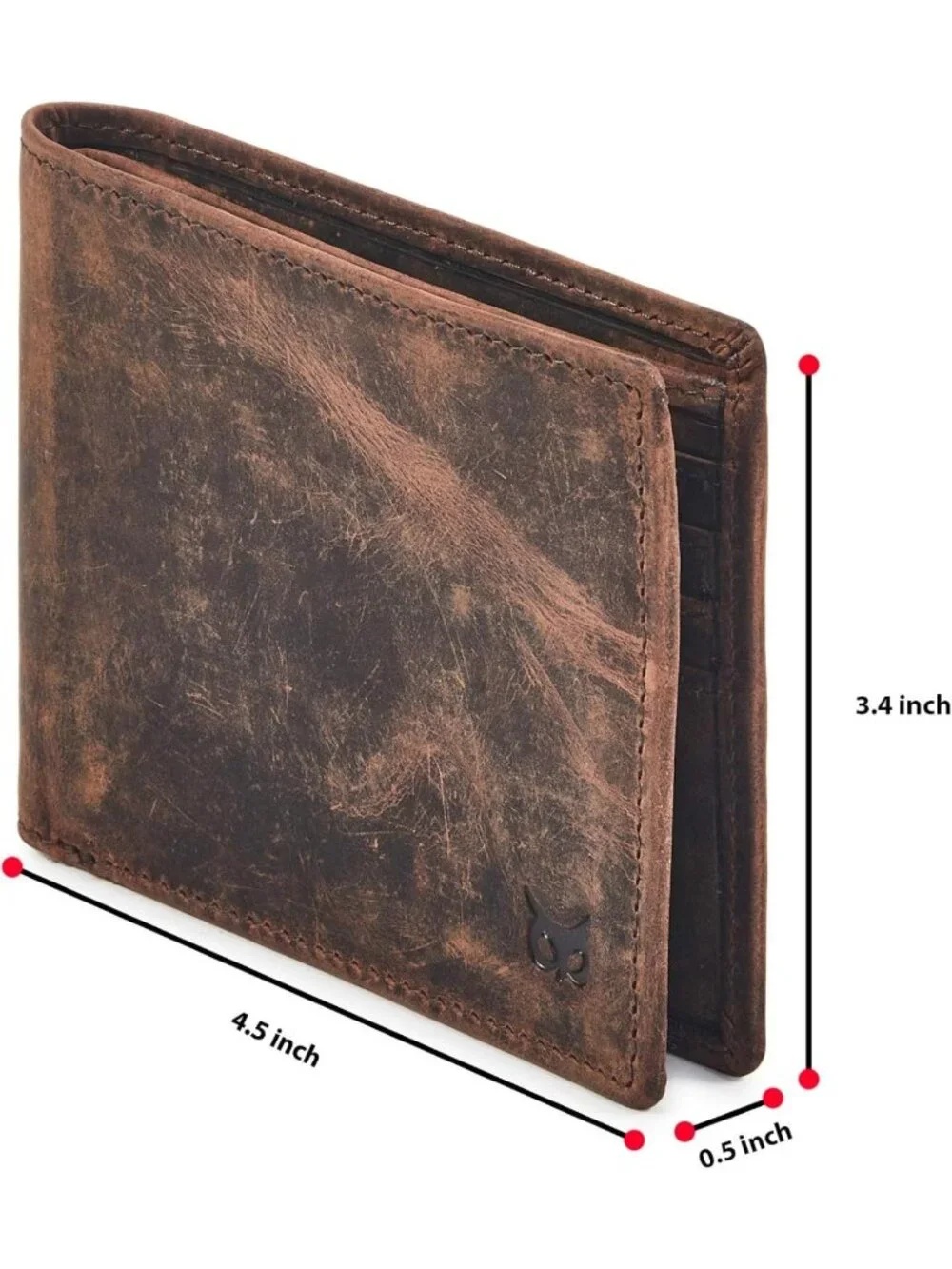 Slim Minimalist Real Leather Men's Bifold Wallet with RFID Blocking & ID Window